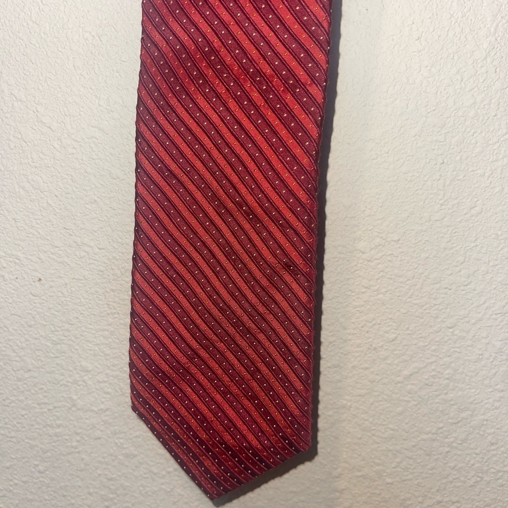 Robert Talbott Red and Black Diagonal Striped Tie